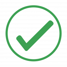 green icon of a checkmark